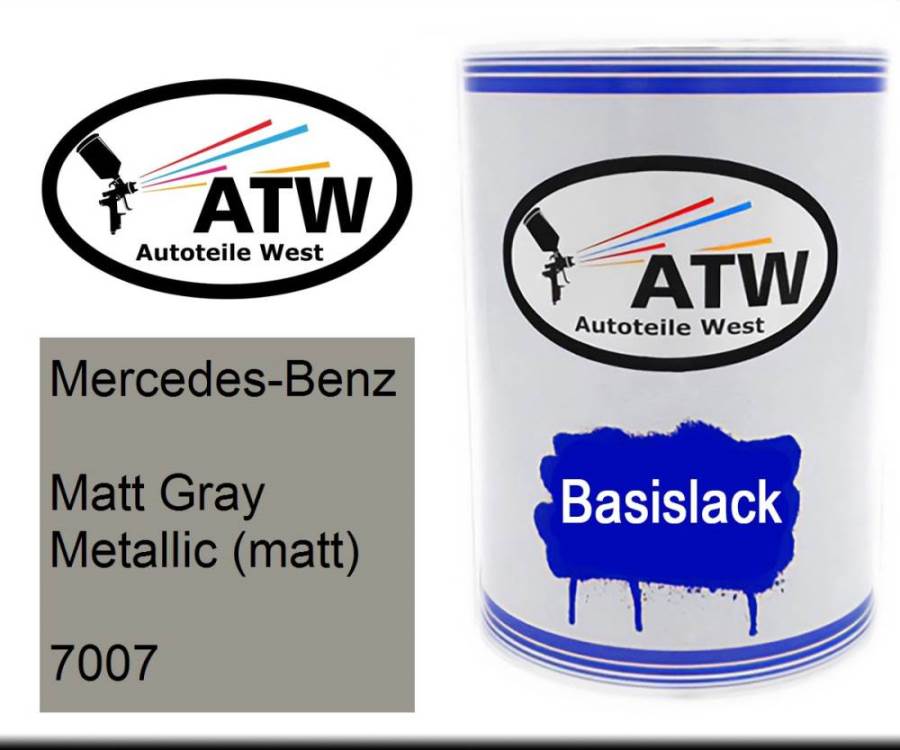 Mercedes-Benz, Matt Gray Metallic (matt), 7007: 500ml Lackdose, von ATW Autoteile West.